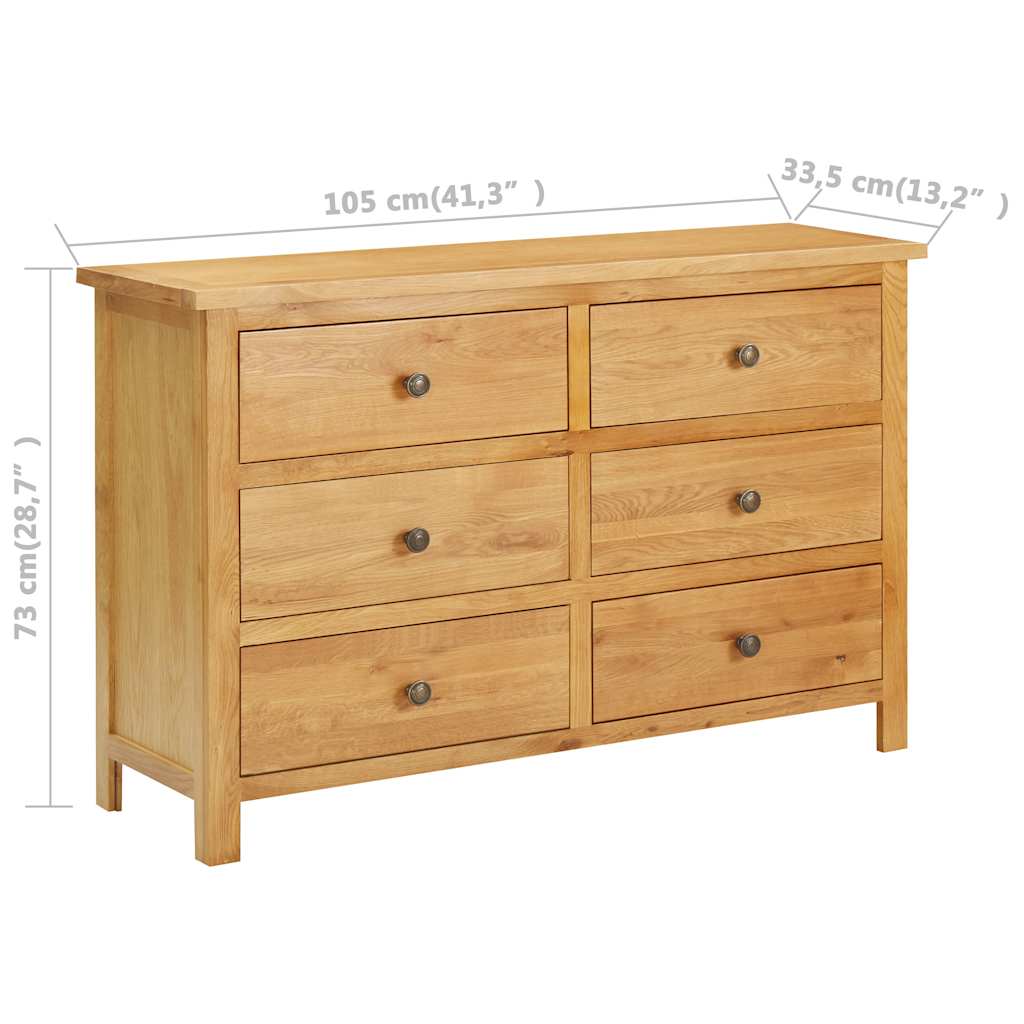 Commode 105x33,5x73 cm Bois de chêne massif - XIOS
