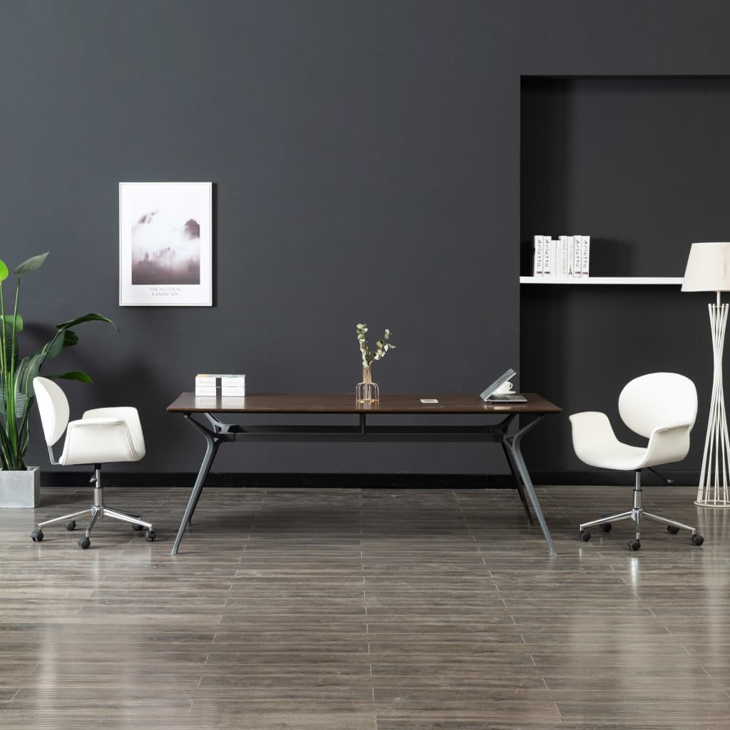 Chaise pivotante de bureau Blanc Similicuir Chaises de bureau vidaXL