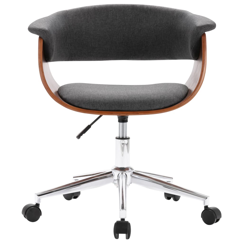 Chaise pivotante de bureau Gris Bois courbé et tissu XIOS