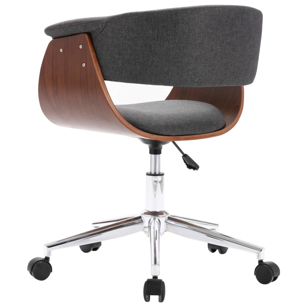Chaise pivotante de bureau Gris Bois courbé et tissu XIOS