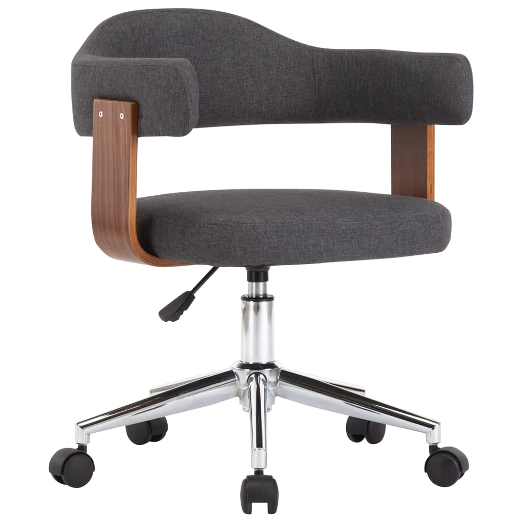 Chaise pivotante de bureau Gris Bois courbé et tissu XIOS