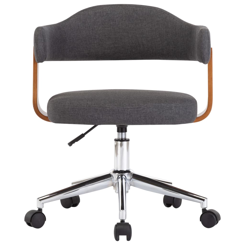 Chaise pivotante de bureau Gris Bois courbé et tissu XIOS