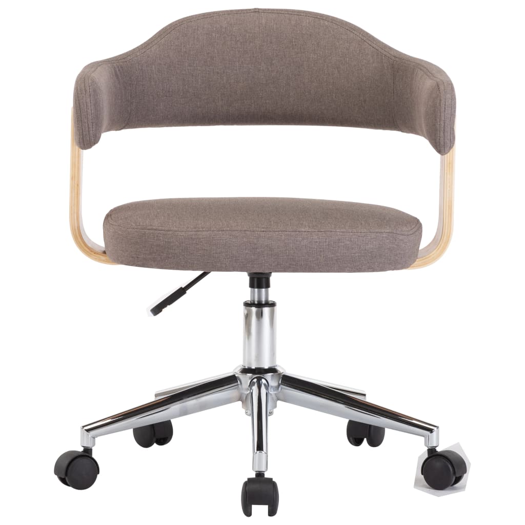 Chaise pivotante de bureau Taupe Bois courbé et tissu XIOS