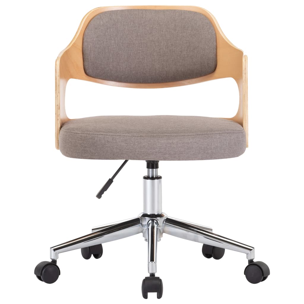 Chaise pivotante de bureau Taupe Bois courbé et tissu XIOS