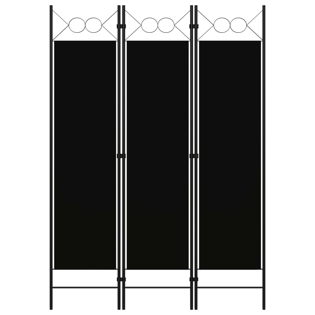 Cloison de séparation 3 panneaux Noir 120x180 cm - XIOS