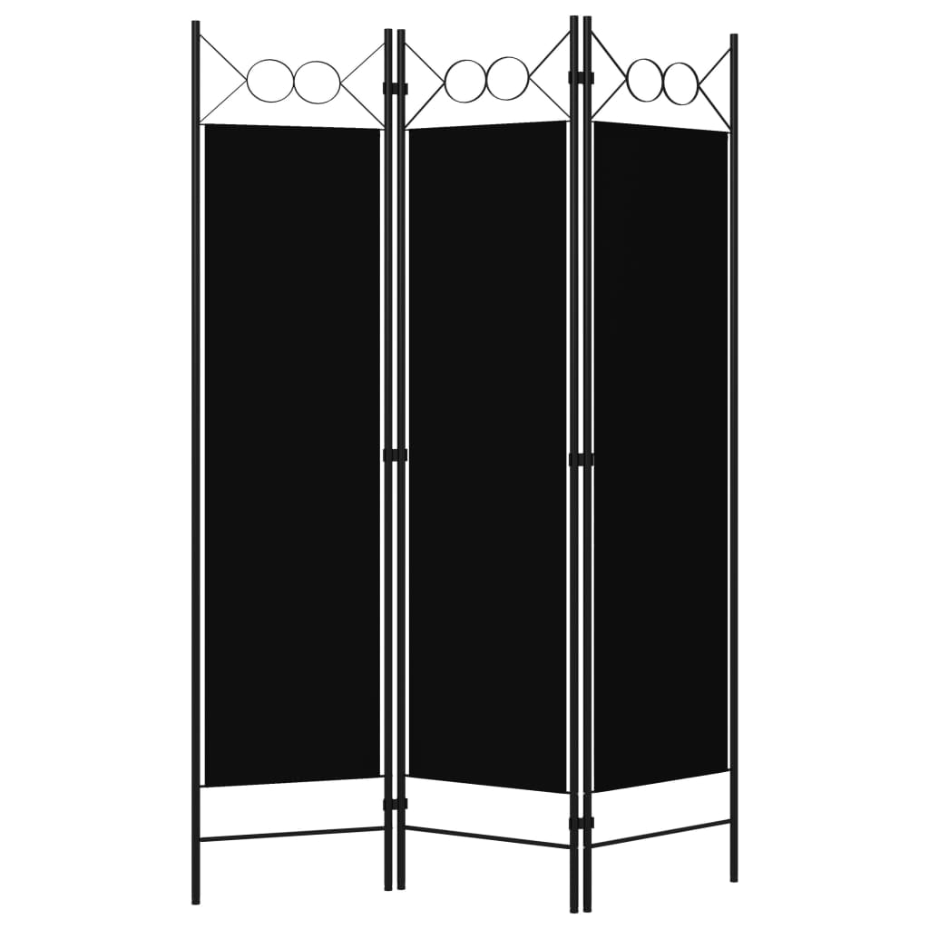 Cloison de séparation 3 panneaux Noir 120x180 cm - XIOS
