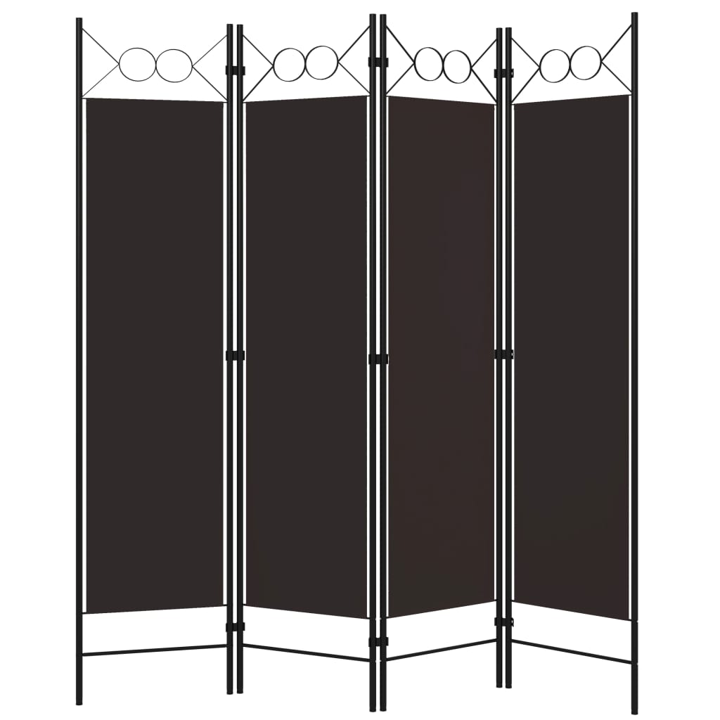 Cloison de séparation 4 panneaux Marron 160 x 180 cm - XIOS