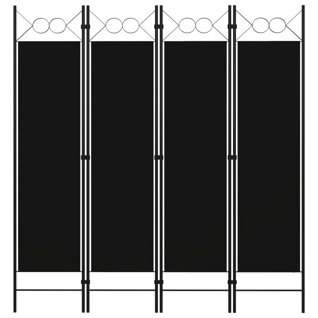 Cloison de séparation 4 panneaux Noir 160 x 180 cm - XIOS