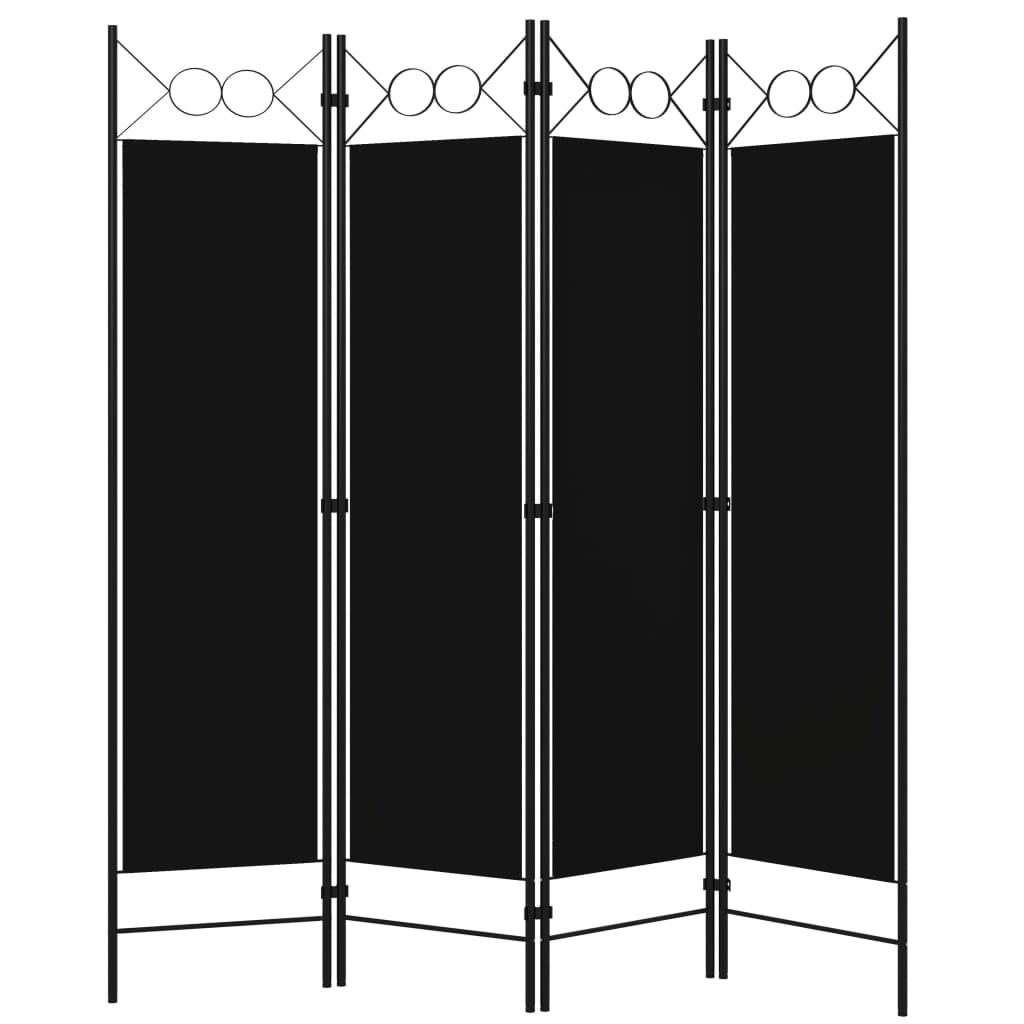 Cloison de séparation 4 panneaux Noir 160 x 180 cm - XIOS