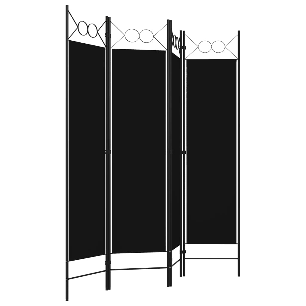 Cloison de séparation 4 panneaux Noir 160 x 180 cm - XIOS