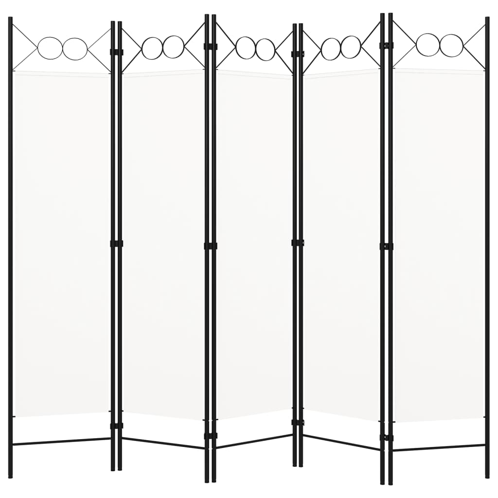 Cloison de séparation 5 panneaux Blanc 200x180 cm XIOS
