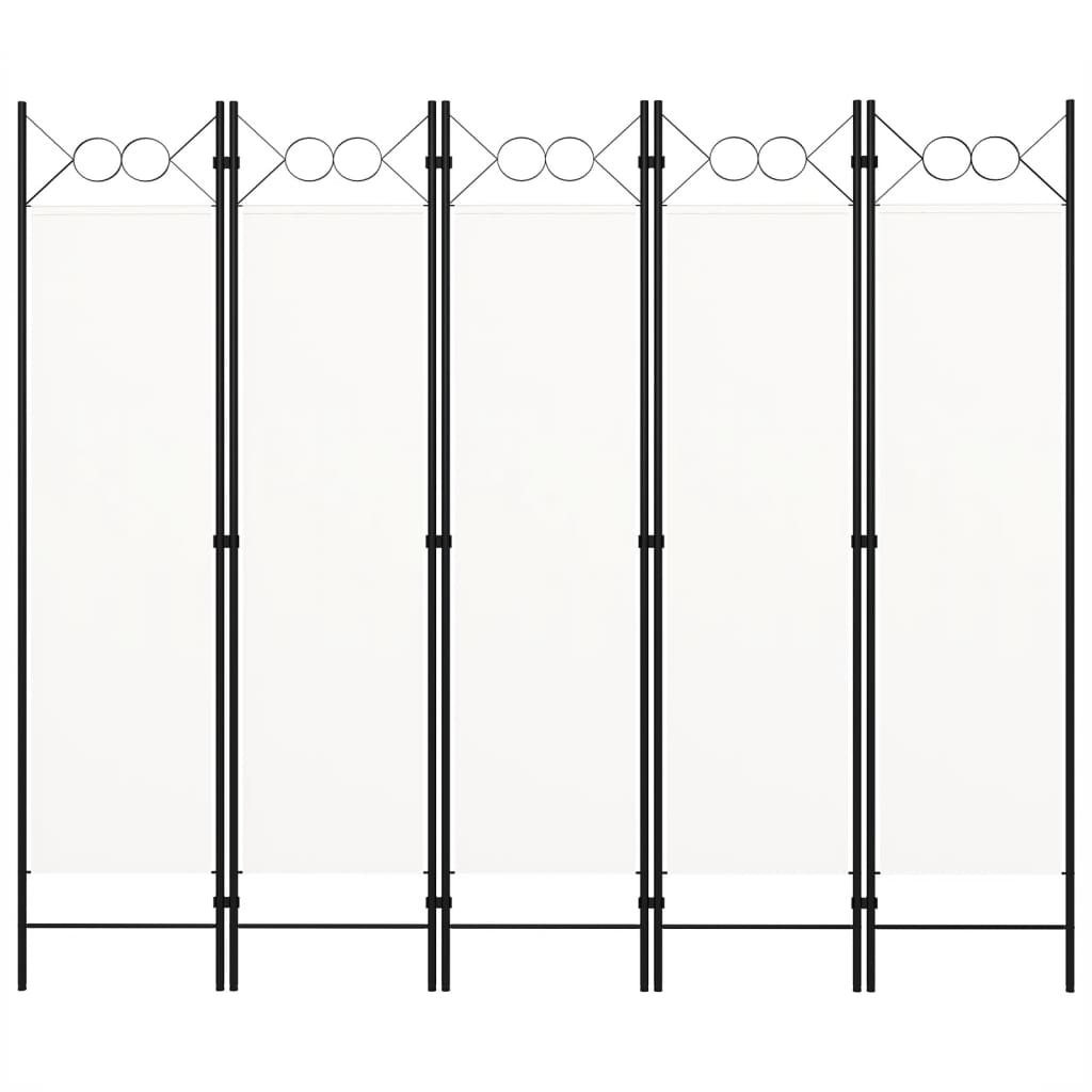 Cloison de séparation 5 panneaux Blanc 200x180 cm XIOS