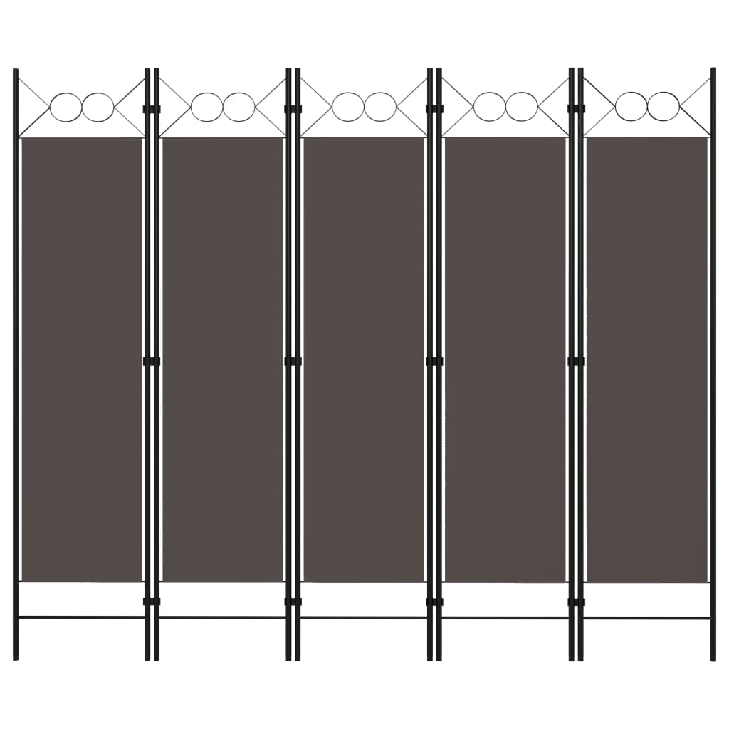Cloison de séparation 5 panneaux Anthracite 200x180 cm XIOS