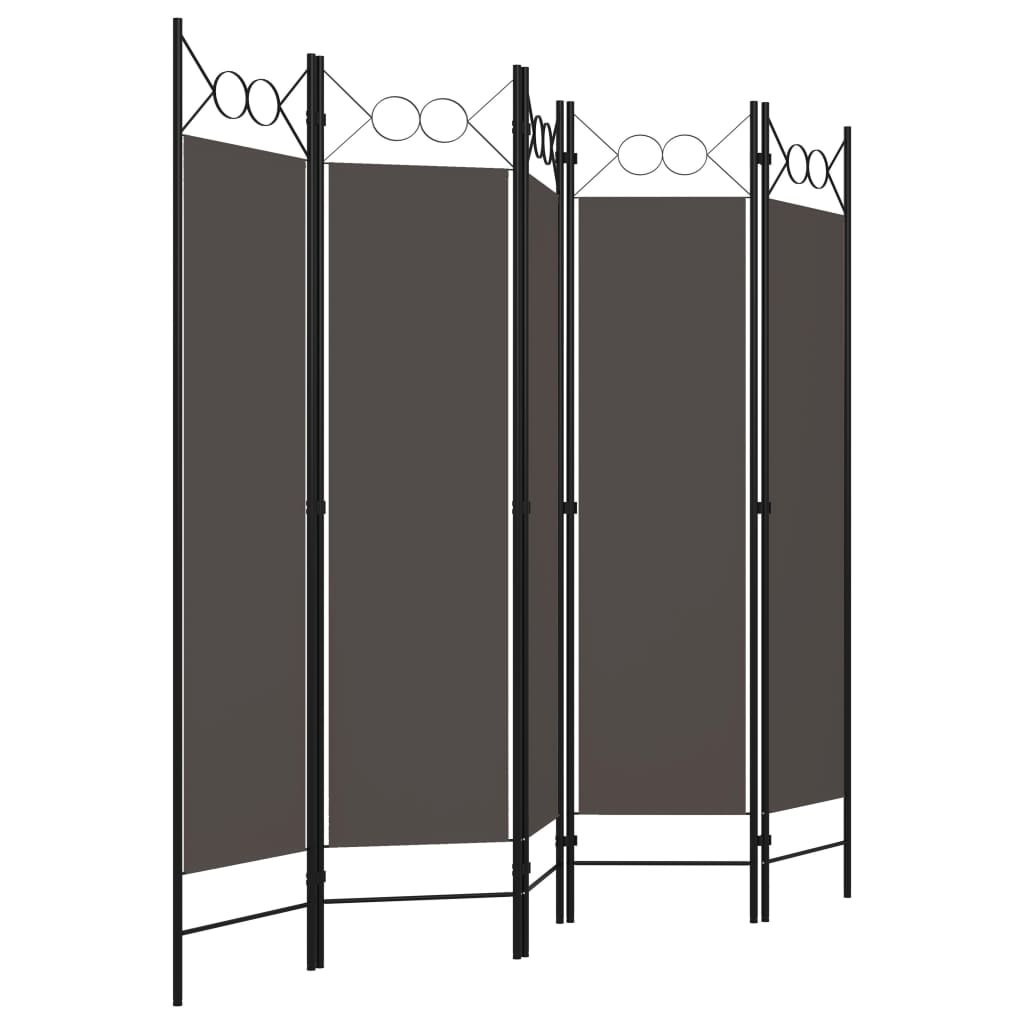 Cloison de séparation 5 panneaux Anthracite 200x180 cm XIOS