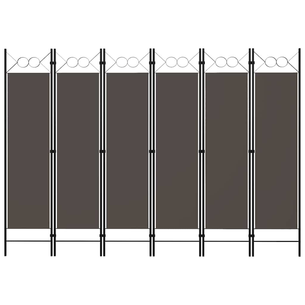 Cloison de séparation 6 panneaux Anthracite 240x180 cm XIOS