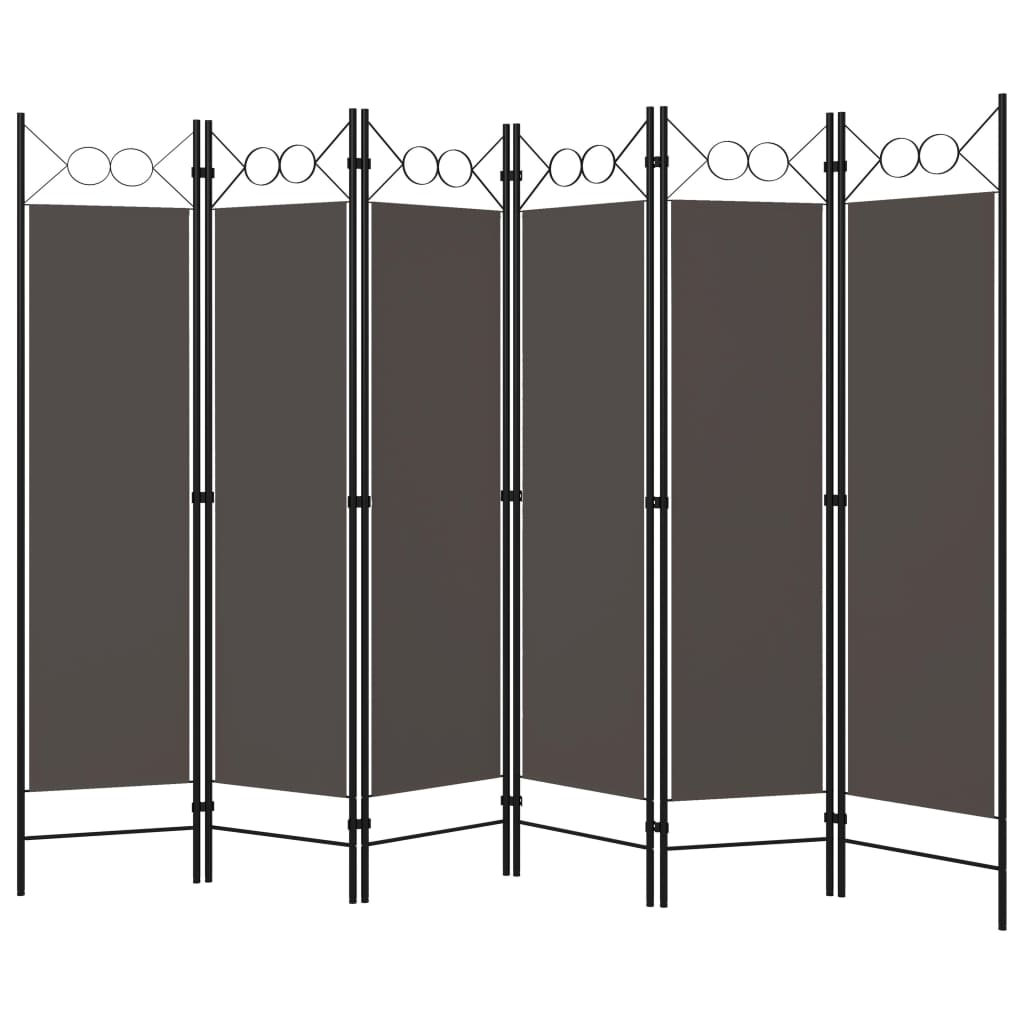 Cloison de séparation 6 panneaux Anthracite 240x180 cm XIOS