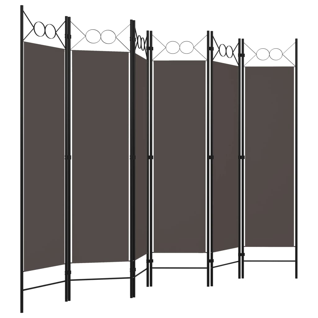 Cloison de séparation 6 panneaux Anthracite 240x180 cm XIOS