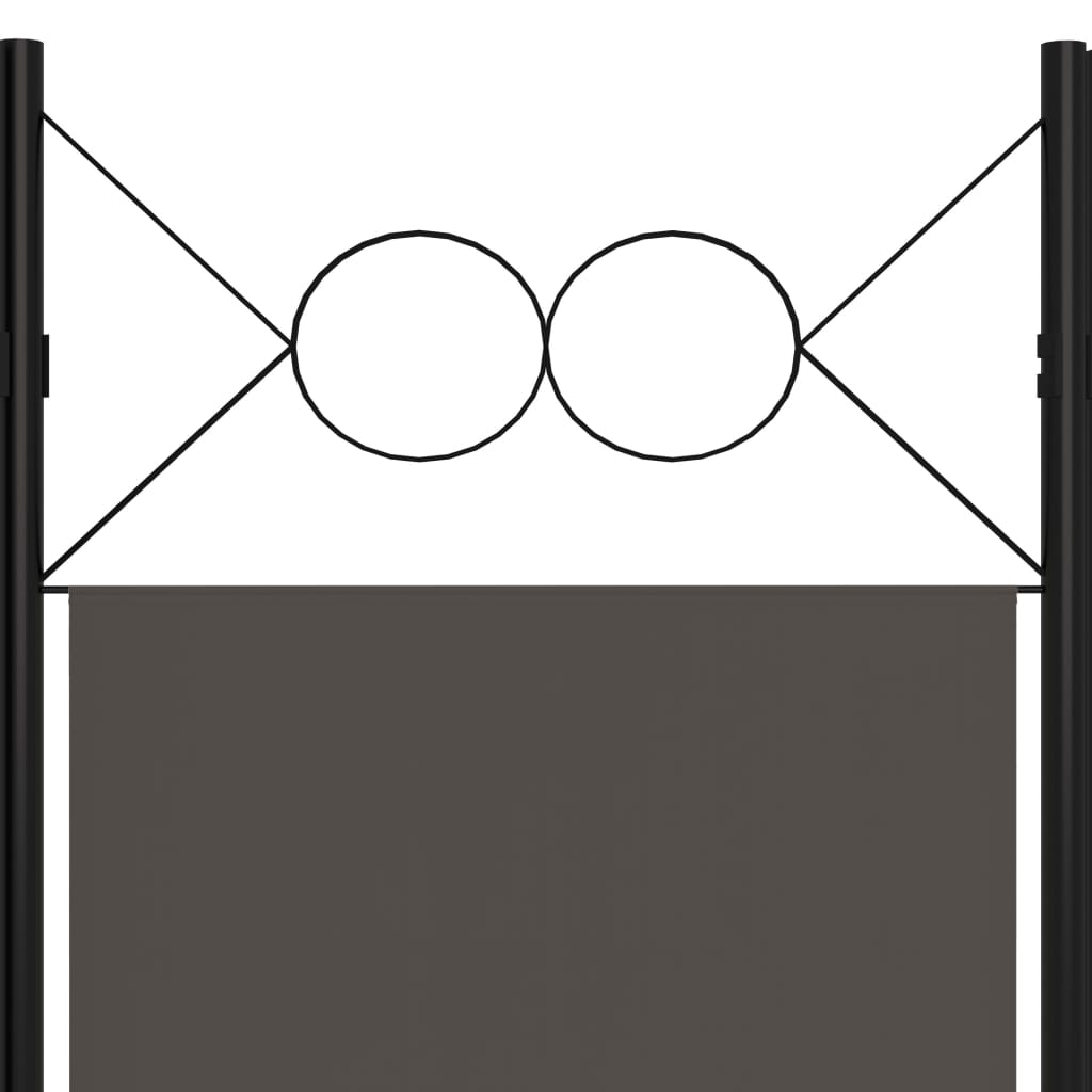 Cloison de séparation 6 panneaux Anthracite 240x180 cm XIOS