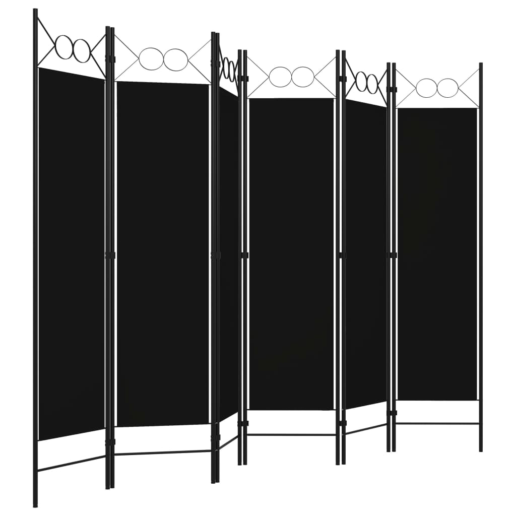 Cloison de séparation 6 panneaux Noir 240x180 cm XIOS