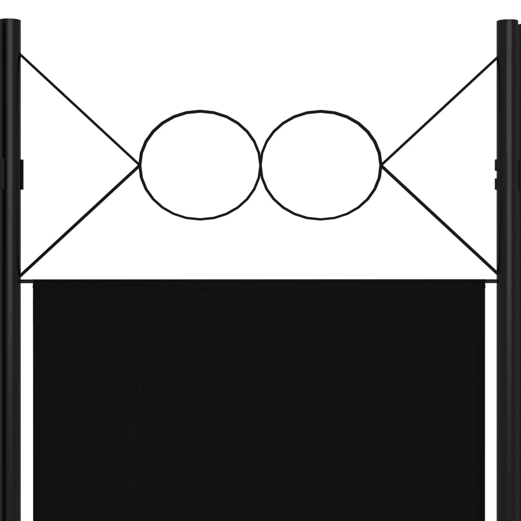 Cloison de séparation 6 panneaux Noir 240x180 cm XIOS