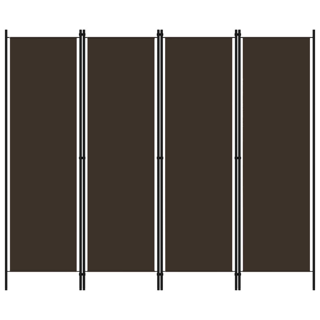 Cloison de séparation 4 panneaux Marron 200x180 cm - XIOS