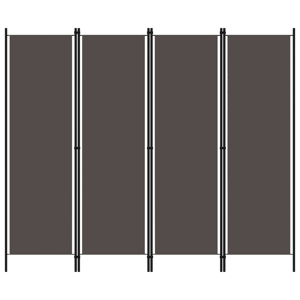Cloison de séparation 4 panneaux Anthracite 200x180 cm - XIOS