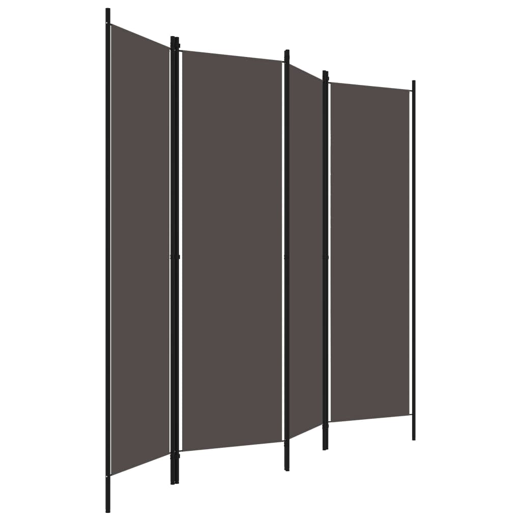 Cloison de séparation 4 panneaux Anthracite 200x180 cm - XIOS