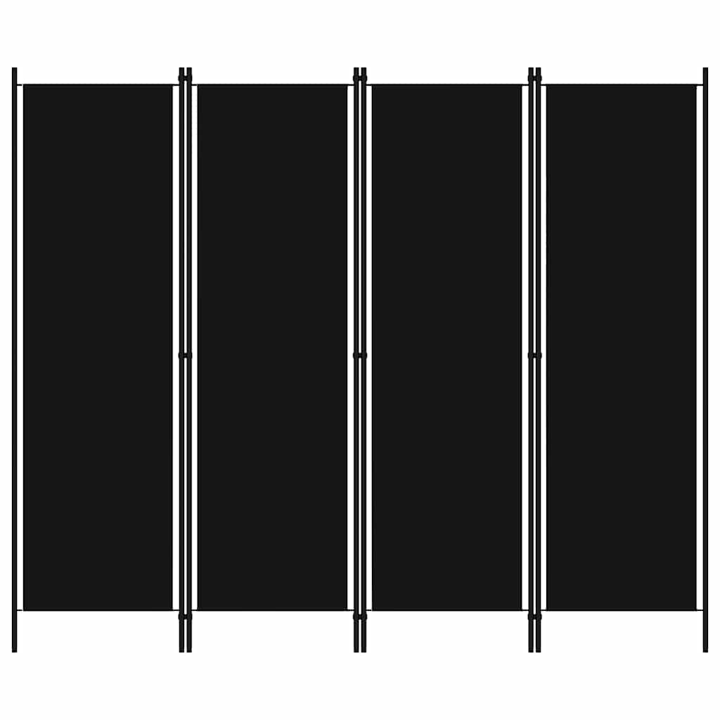 Cloison de séparation 4 panneaux Noir 200x180 cm - XIOS