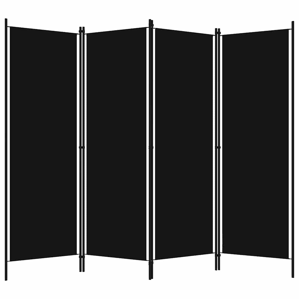 Cloison de séparation 4 panneaux Noir 200x180 cm - XIOS