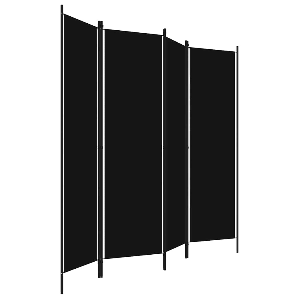 Cloison de séparation 4 panneaux Noir 200x180 cm - XIOS