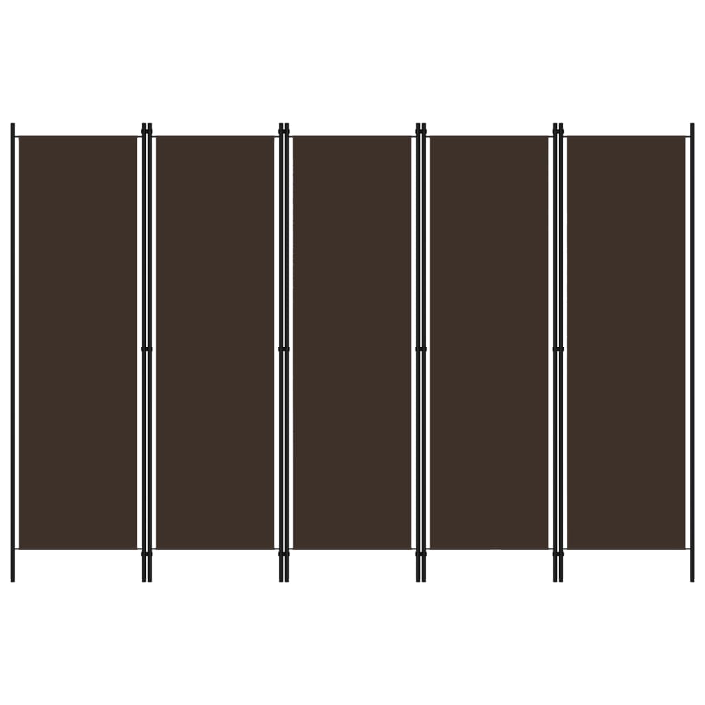 Cloison de séparation 5 panneaux Marron 250x180 cm - XIOS