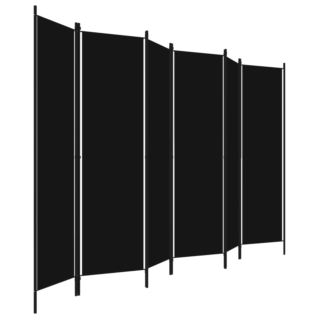Cloison de séparation 6 panneaux Noir 300x180 cm XIOS