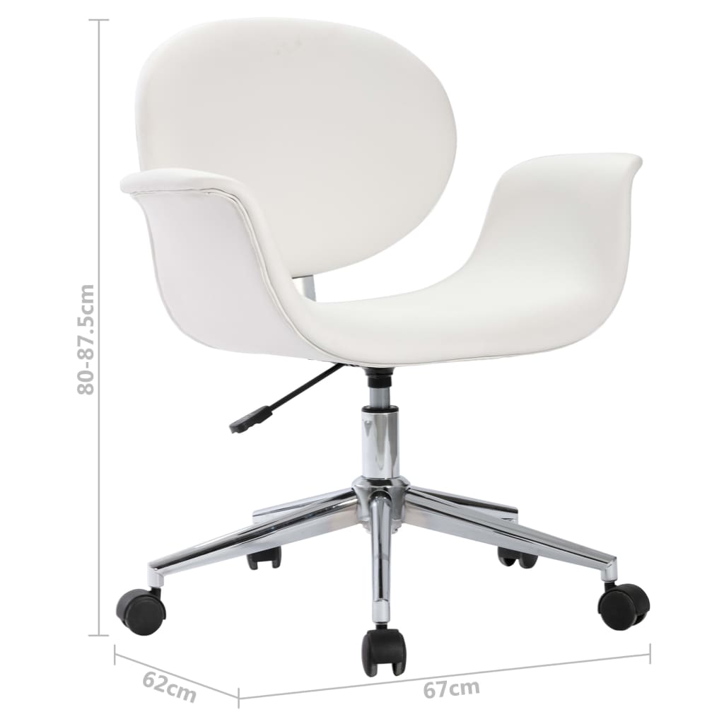 Chaises pivotantes à manger lot de 6 blanc similicuir - XIOS