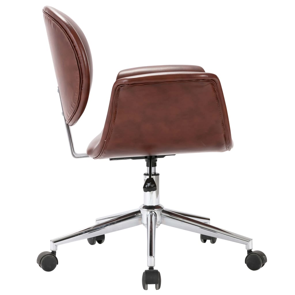 Chaises pivotantes à manger lot de 6 marron similicuir - XIOS