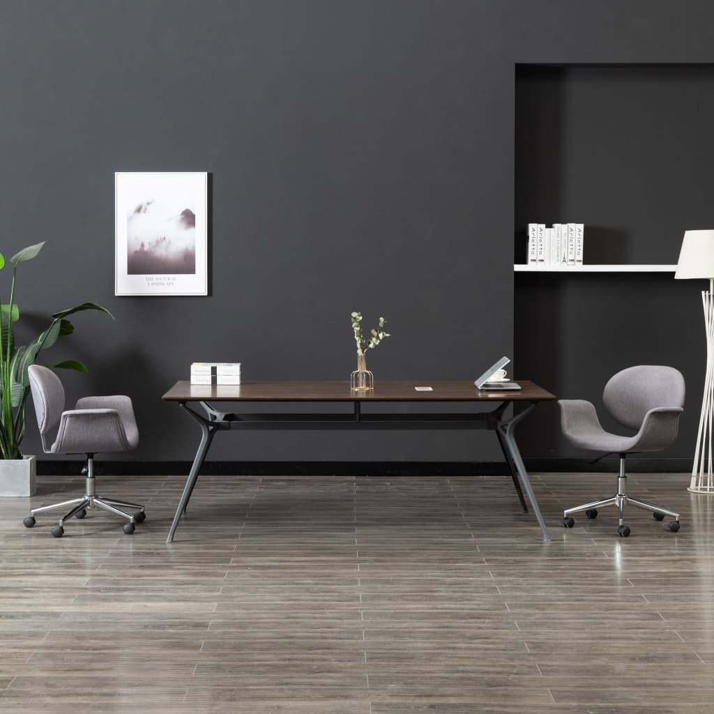 Chaises pivotantes à manger lot de 2 gris tissu - XIOS