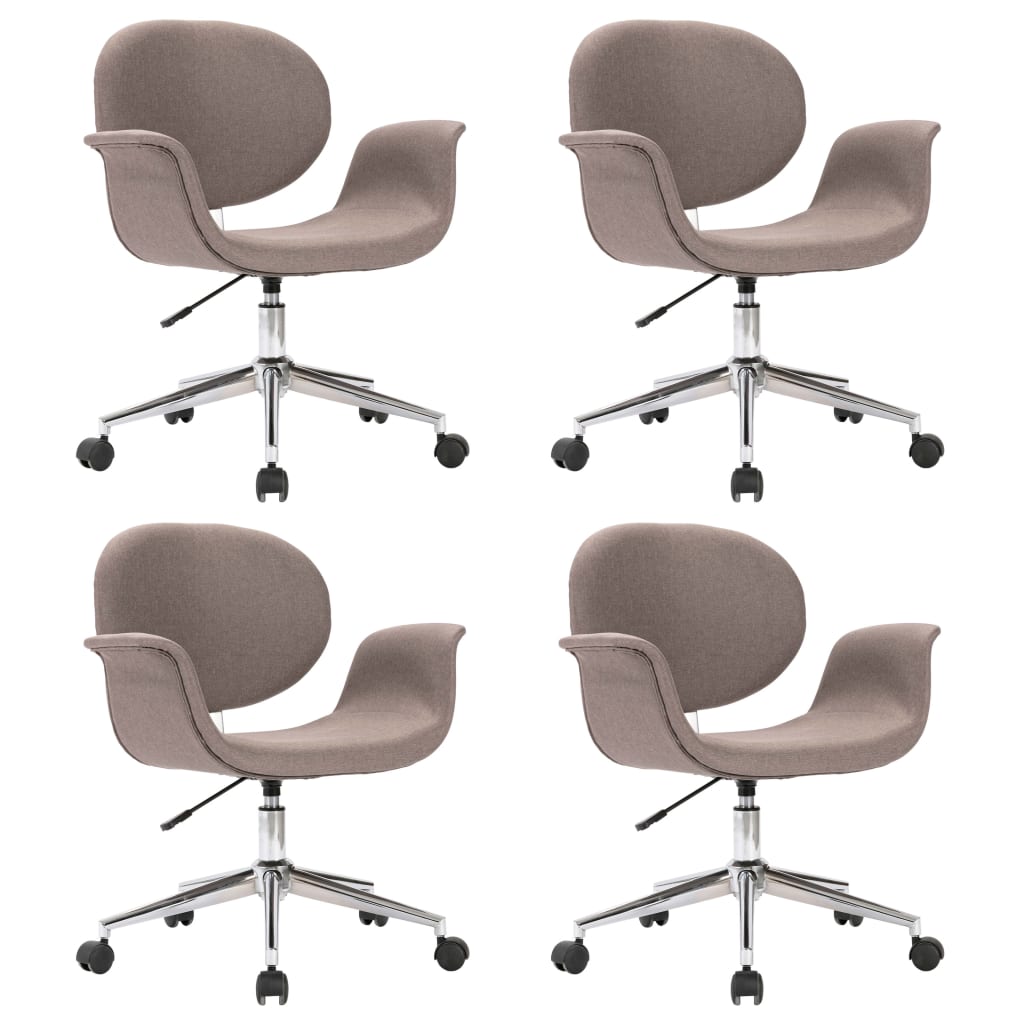 Chaises pivotantes à manger lot de 4 taupe tissu - XIOS