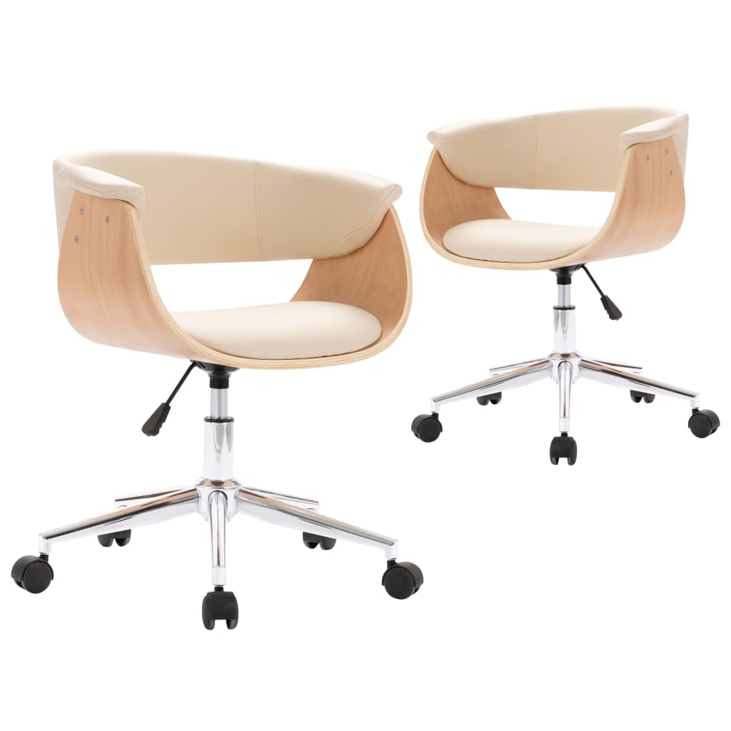 Chaises pivotantes à manger lot de 2 crème similicuir - XIOS