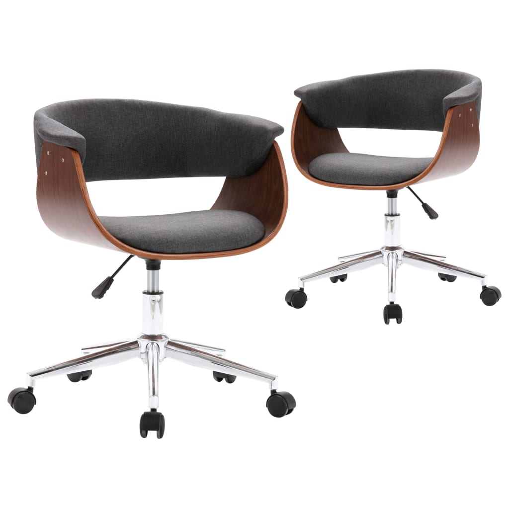 Chaises pivotantes à manger lot de 2 gris tissu - XIOS