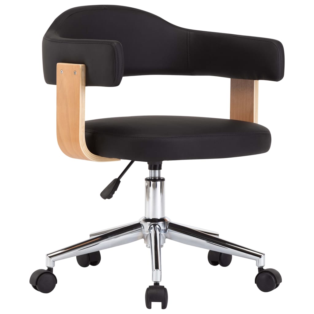 Chaises pivotantes à manger lot de 6 noir similicuir - XIOS