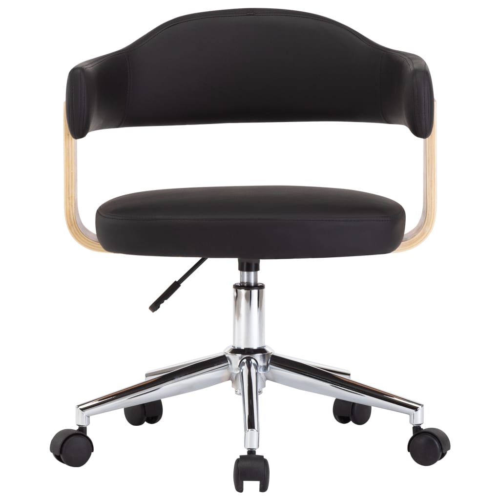 Chaises pivotantes à manger lot de 6 noir similicuir - XIOS