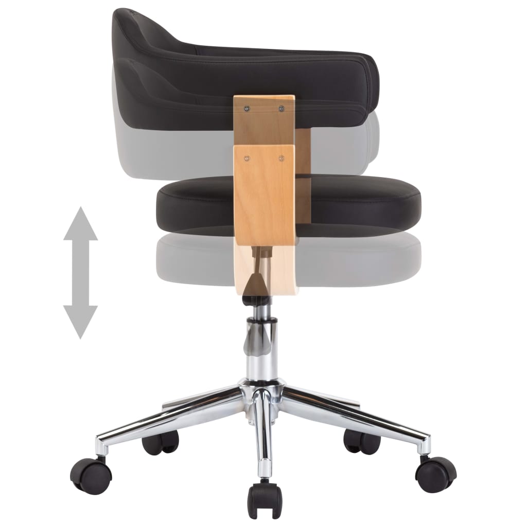 Chaises pivotantes à manger lot de 6 noir similicuir - XIOS