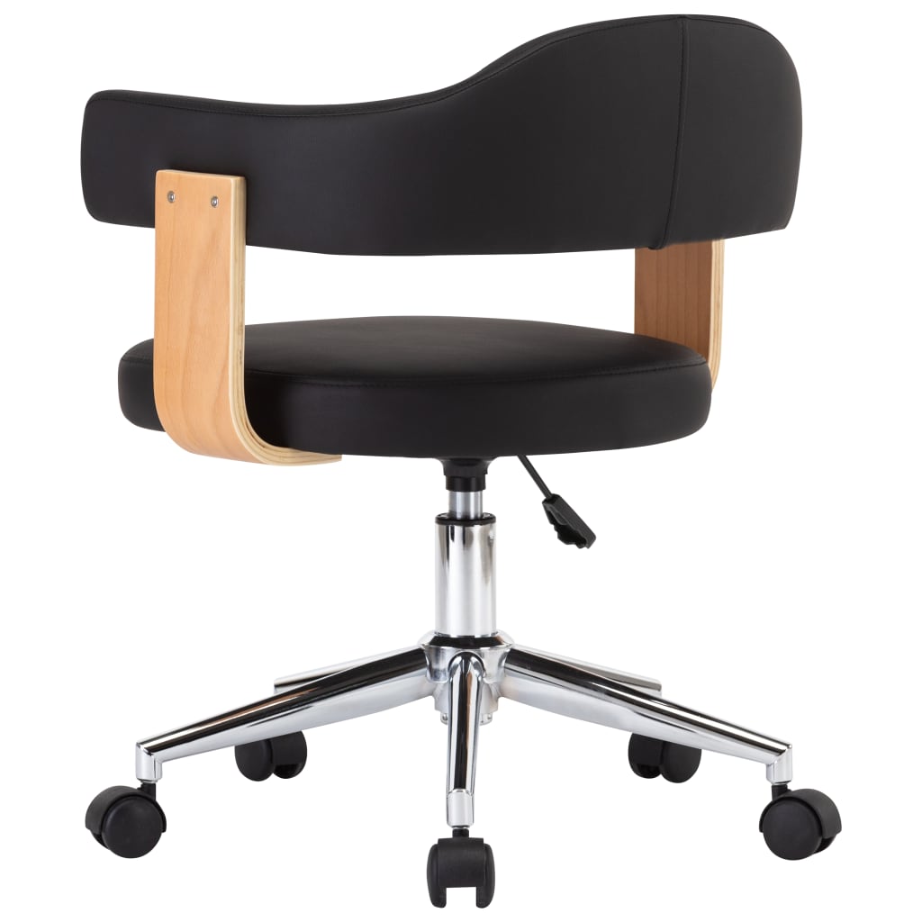 Chaises pivotantes à manger lot de 6 noir similicuir - XIOS