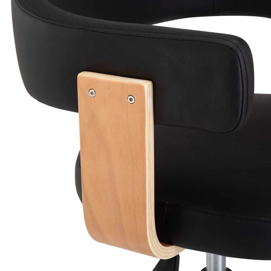 Chaises pivotantes à manger lot de 6 noir similicuir - XIOS