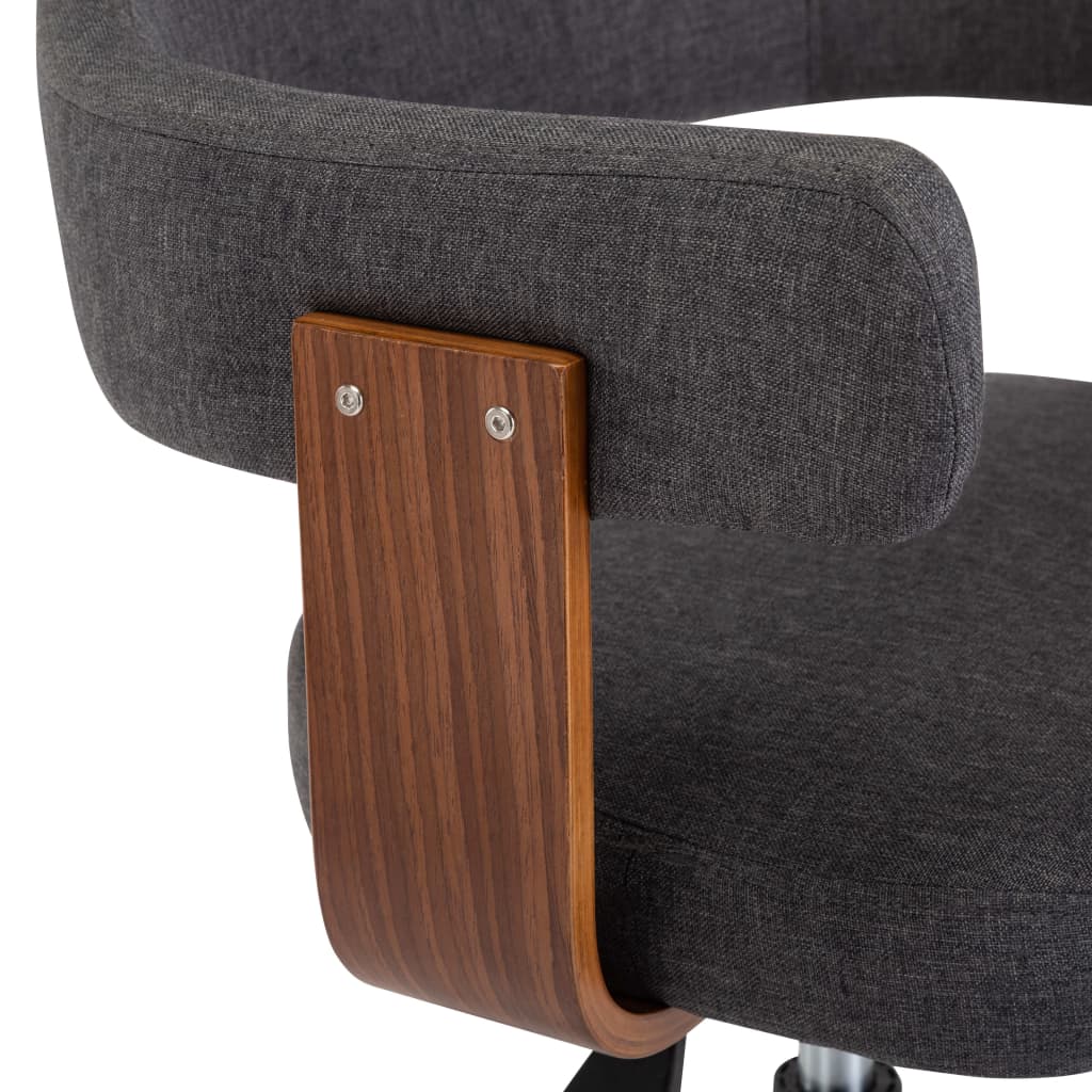 Chaises pivotantes à manger lot de 4 gris bois courbé et tissu - XIOS