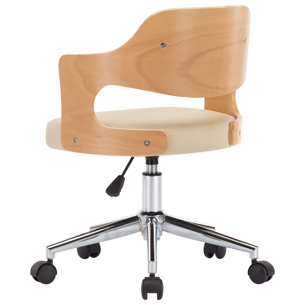 Chaises pivotantes à manger lot de 6 bois courbé et similicuir - XIOS