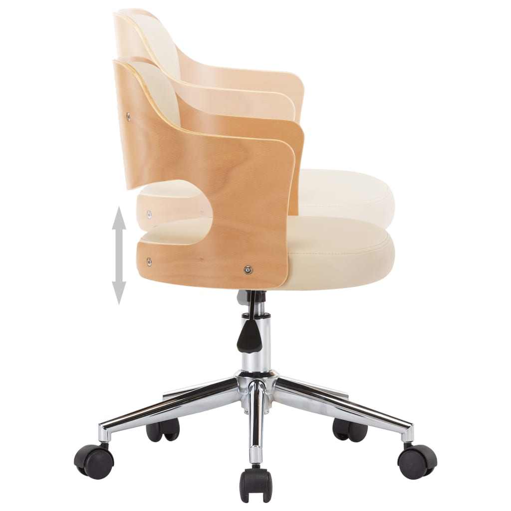 Chaises pivotantes à manger lot de 6 bois courbé et similicuir - XIOS