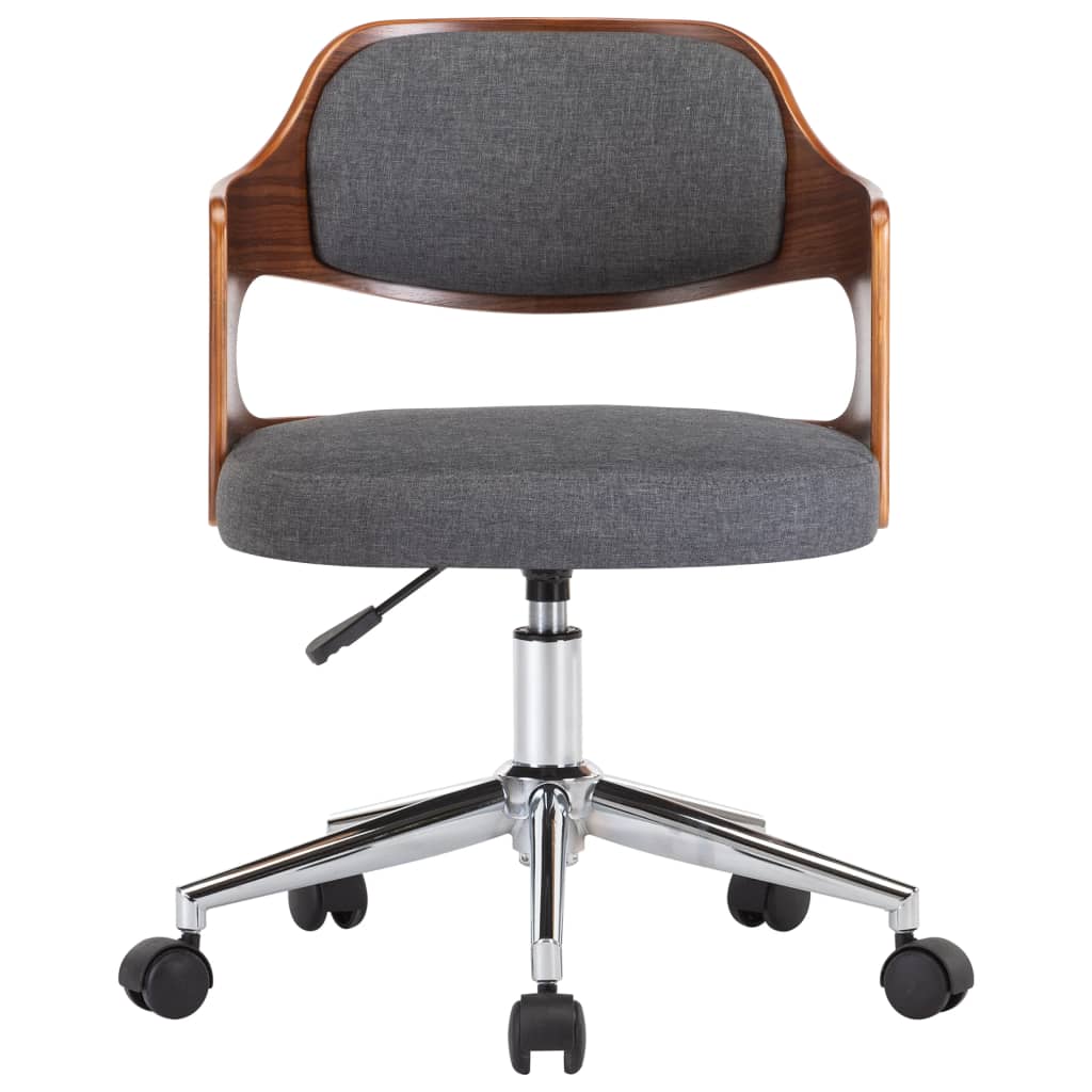 Chaises pivotantes à manger lot de 2 gris bois courbé et tissu - XIOS