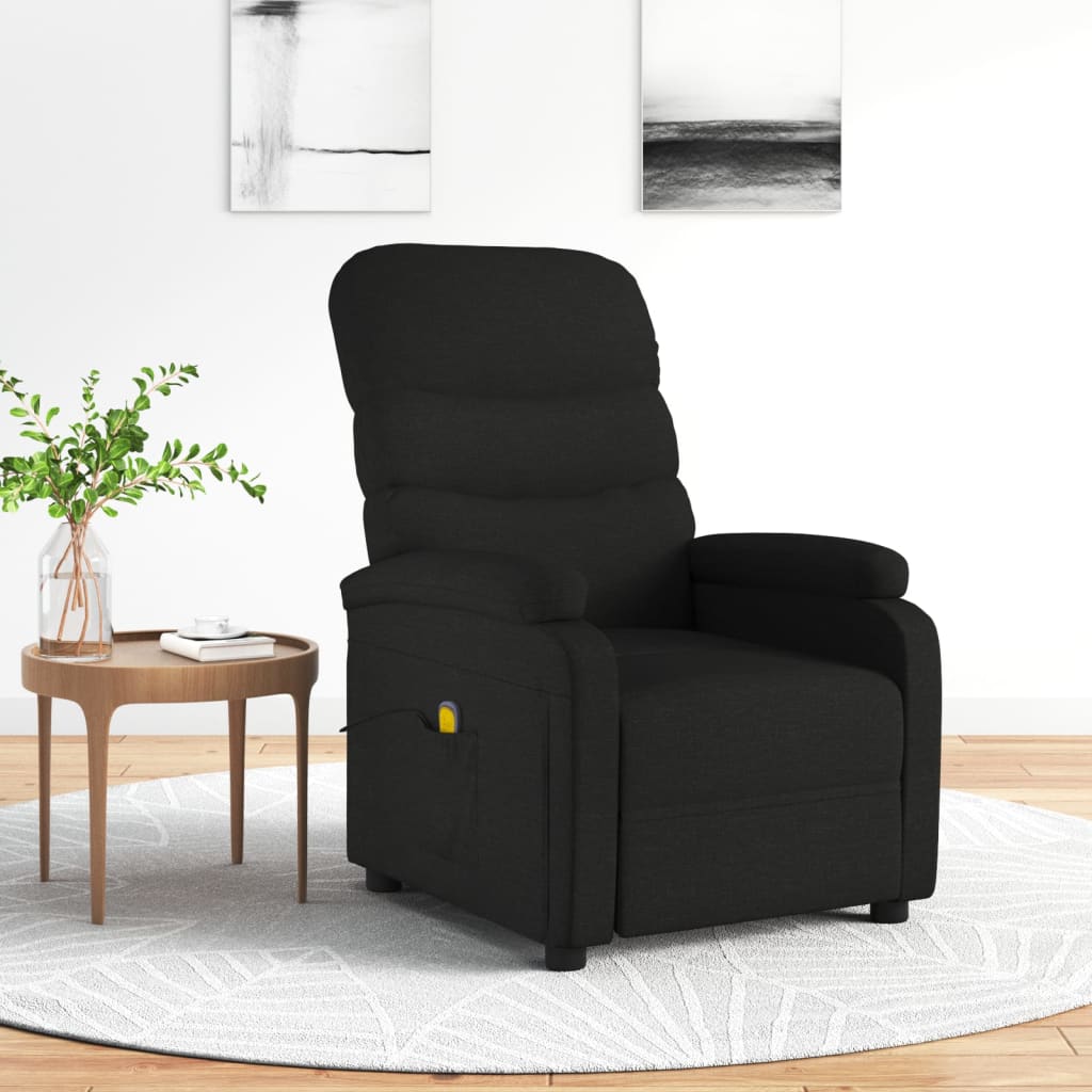 Fauteuil de massage Noir Tissu Fauteuils électriques vidaXL