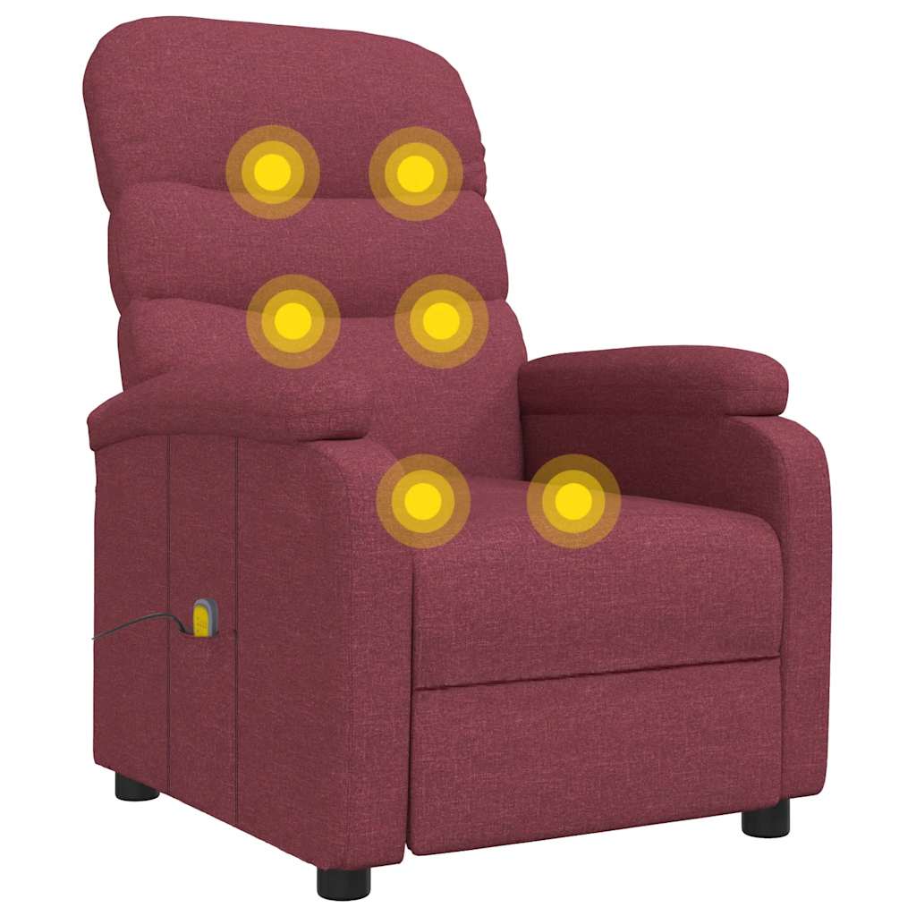 Fauteuil de massage Rouge bordeaux Tissu