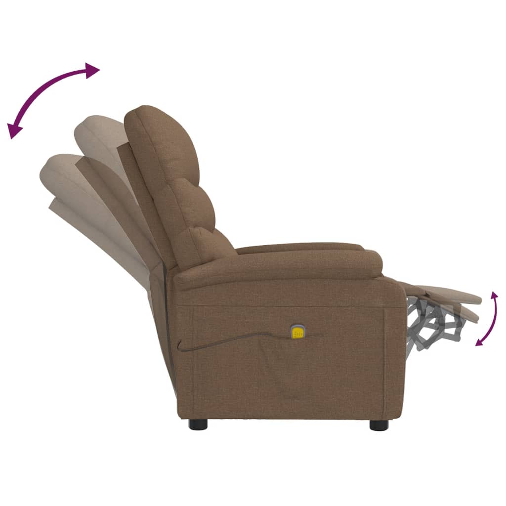 Fauteuil de massage Marron Tissu Fauteuils électriques vidaXL
